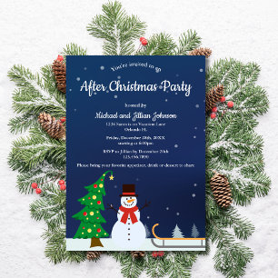 Invitación Muñeco de nieve festivo de invierno después de la 
