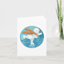 Invitación Muñeco de nieve patinando sobre hielo