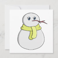 Muñeco de nieve que lleva una bufanda amarilla