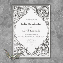 Invitación Muralla victoriana hasta la muerte Boda blanco y n