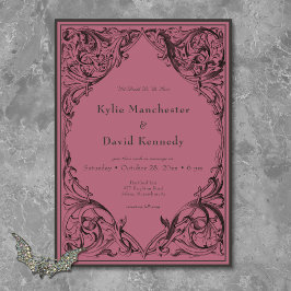 Invitación Muralla victoriana hasta la muerte Boda negro y vi