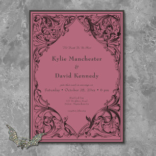 Invitación Muralla victoriana hasta la muerte Boda negro y vi