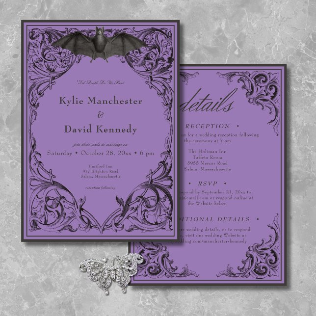 Invitación Muralla victoriana hasta la muerte negra y morada  (Subido por el creador)