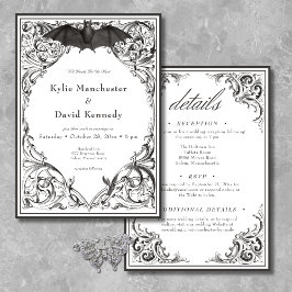 Invitación Muralla victoriana hasta la muerte Negro y blanco 