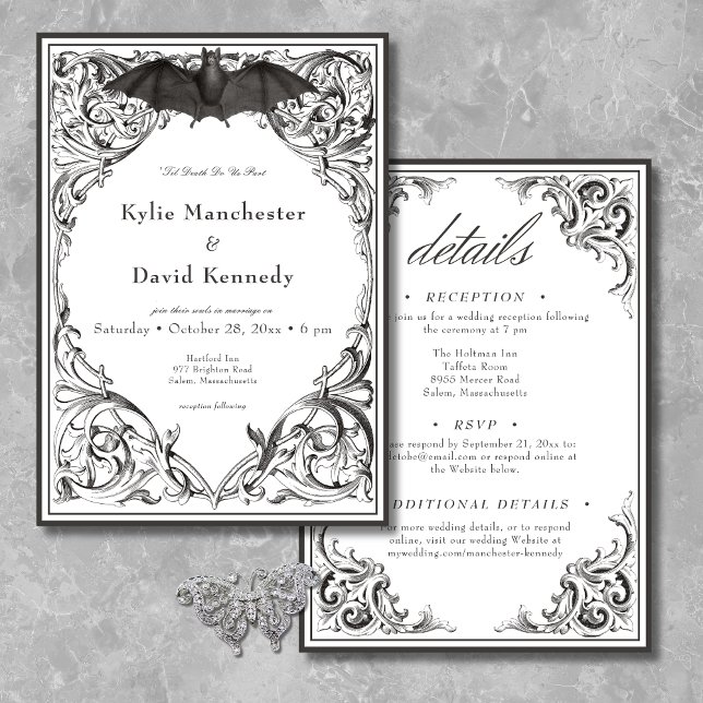 Invitación Muralla victoriana hasta la muerte Negro y blanco  (Subido por el creador)