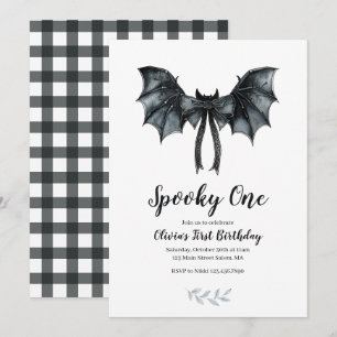 Invitación Murciélago de Halloween Arco Espeluznante Cumpleañ