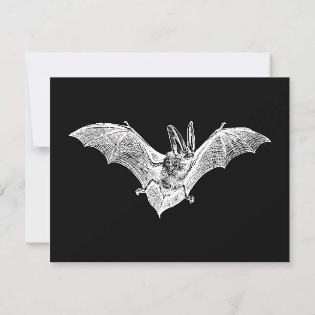 Invitación Murciélago Gótico Vampiro Vintage (Anverso)