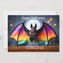 Invitación Murciélago lunar arcoíris LGBT 🎃🌈
