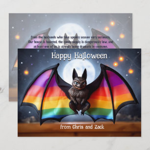 Invitación Murciélago lunar arcoíris LGBT 🎃🌈