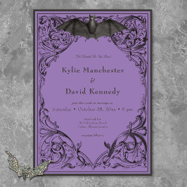 Invitación Murciélago victoriano hasta la muerte Boda negro y