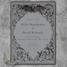 Invitación Murciélago victoriano hasta la muerte Boda negro y