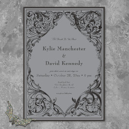 Invitación Murciélago victoriano hasta la muerte Boda negro y