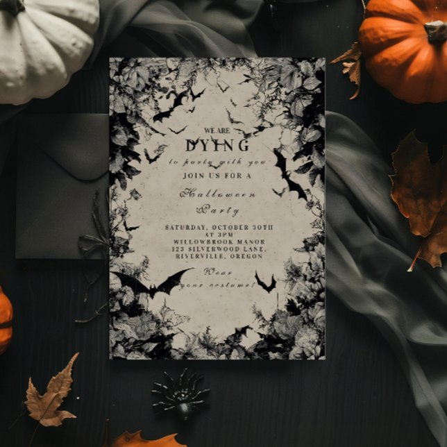 Invitación Murciélagos Embrujados Halloween Gótico (Subido por el creador)