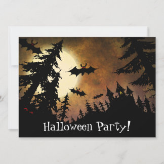 Invitación Murciélagos Personalizado de Halloween, Castillo f