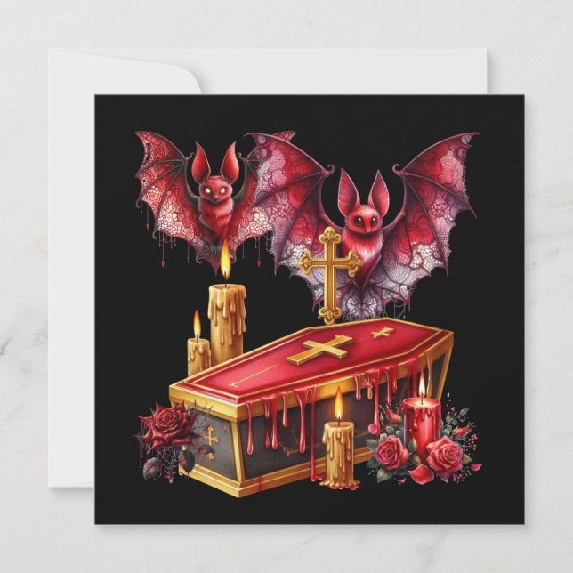 Invitación Murciélagos Vampiros (Anverso)