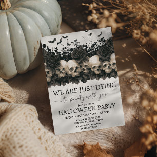 Invitación Muriendo por una fiesta contigo Calaveras Rosas In