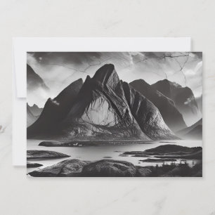 Invitación Muro de piedra monocromo con textura de montaña du