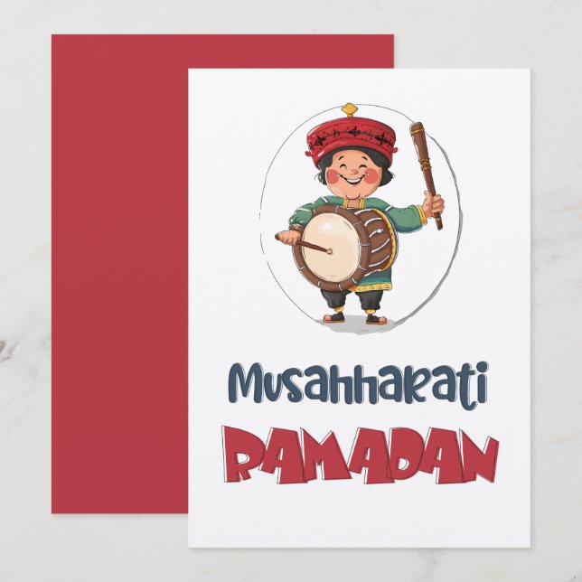 Invitación Musahharati Ramadan Drummer | Ritmos de la noche (Anverso / Reverso)