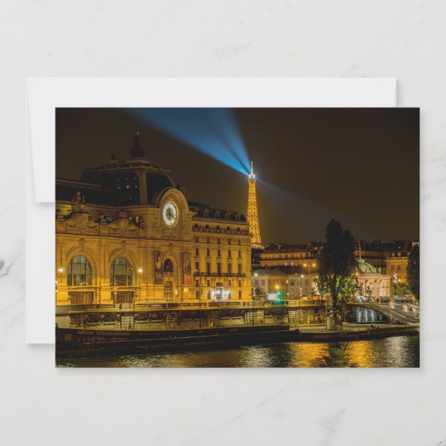 Invitación Museo de Orsay en París por la noche (Anverso)