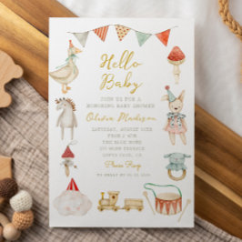 Invitación Mushroom acuarela y Baby Shower Whimsical