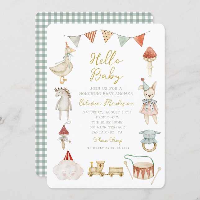 Invitación Mushroom acuarela y Baby Shower Whimsical (Subido por el creador)