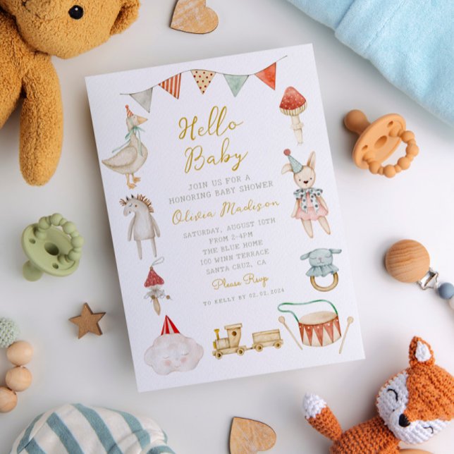 Invitación Mushroom acuarela y Baby Shower Whimsical (Subido por el creador)