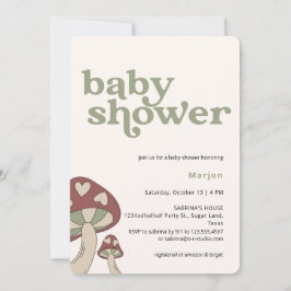 Invitación Mushroom Baby Shower | Sexo Neutral