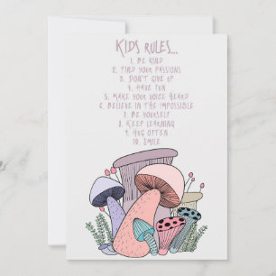 Invitación Mushroom Hunter Mushroom Y Kids Rules