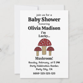 Invitación Mushroom I m Lucky Mushroom Baby Shower