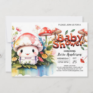 Invitación Mushroom Meadow Wonder Baby Shower