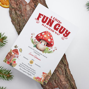 Invitación Mushroom Snail Woodland Cae Personalizado de la du