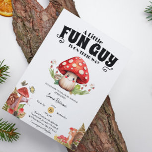 Invitación Mushroom Snail Woodland Cae Personalizado de la du