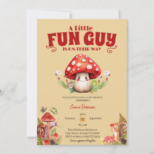 Invitación Mushroom Snail Woodland Cae Personalizado de la du