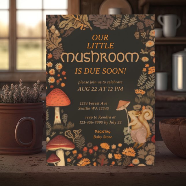 Invitación Mushroom Woodland Animal Forest Baby Shower (Subido por el creador)