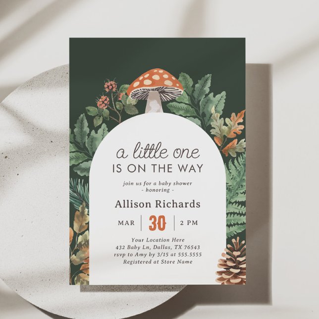 Invitación Mushroom Woodland Baby Shower (Subido por el creador)