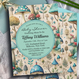 Invitación Mushrooms Fairyland Baby Shower