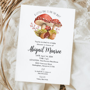 Invitación Mushrooms y Acorns Baby Shower