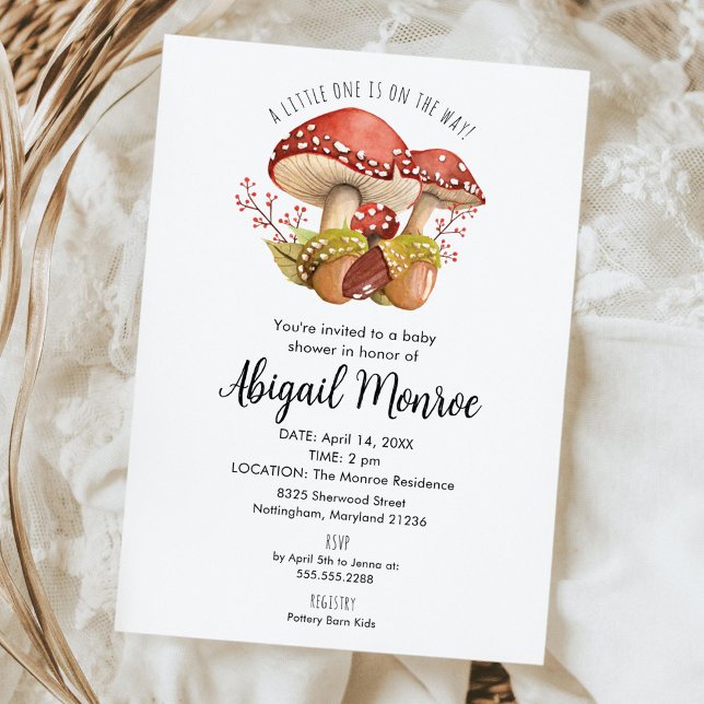 Invitación Mushrooms y Acorns Baby Shower (Subido por el creador)