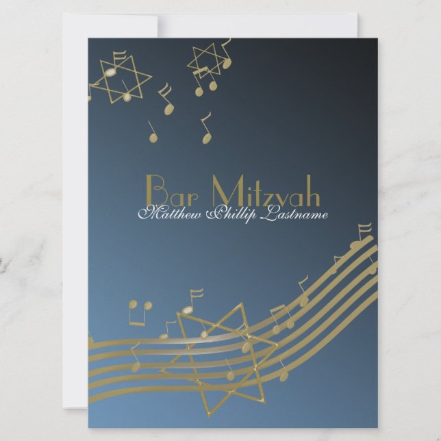 Invitación Music Bar Mitzvah 8.75 (Anverso)