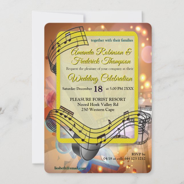 Invitación Music Lovers Celebration Themes (Anverso)