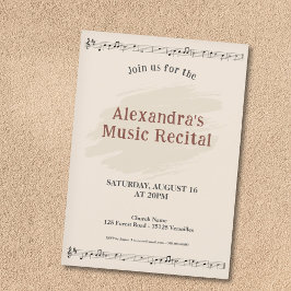 Invitación Music Sheet Recital Invitation