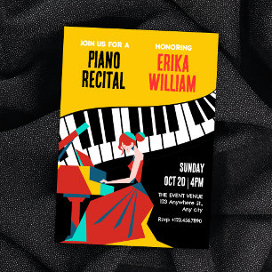 Invitación Música arte piano recital