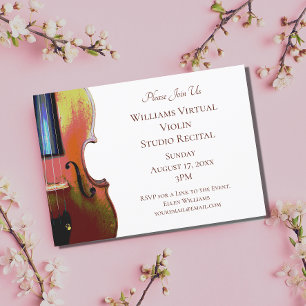 Invitación Música clásica violín Recital elegante rojo