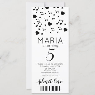 Invitación Música de Concierto Adorable Estilo de Entrada d