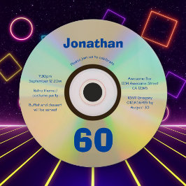 Invitación Música de Faux CD Retro 90 de la Fiesta del Cumple