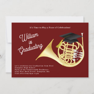 Invitación Música de graduación de músico del Cuerno de Franc