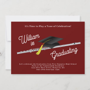 Invitación Música de graduación de músicos de flauta