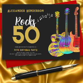 Invitación Música de Guitarra de la Fiesta de Cumpleaños núme