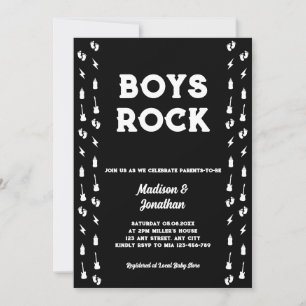 Invitación Música de Guitarra Rock N Roll para Baby Shower de