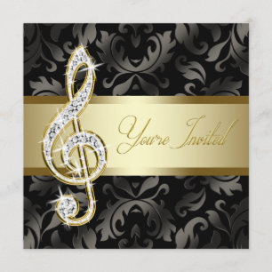 Invitación Música de oro negro Recital de clave de sol